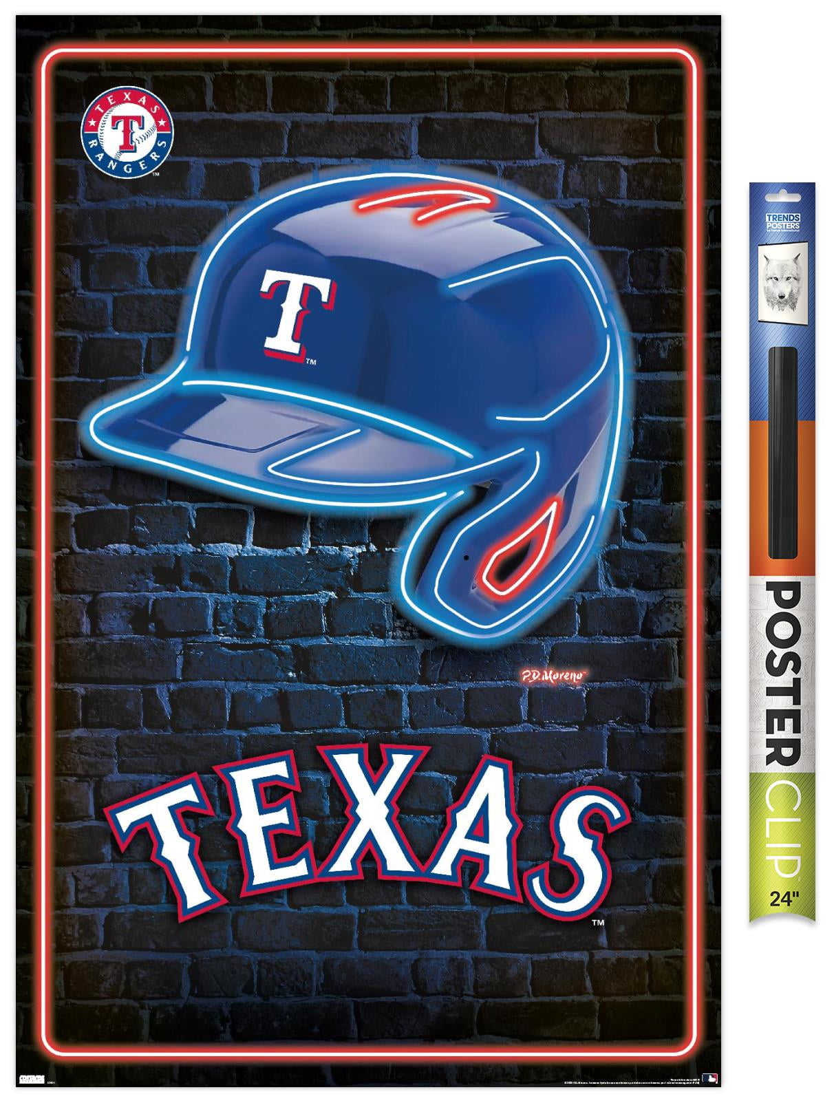 MLB Texas Rangers - Neon Helmet 23 Wall Poster, 22.375" x 34"