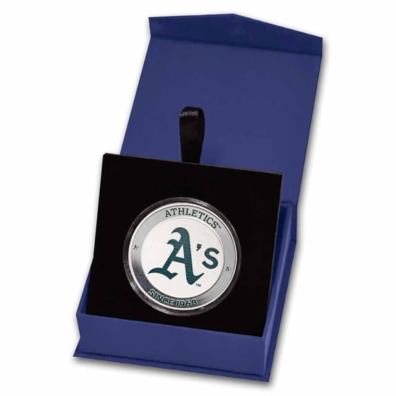 MLB The Athletics 1 oz Silver Colorized Round (w/ Box)