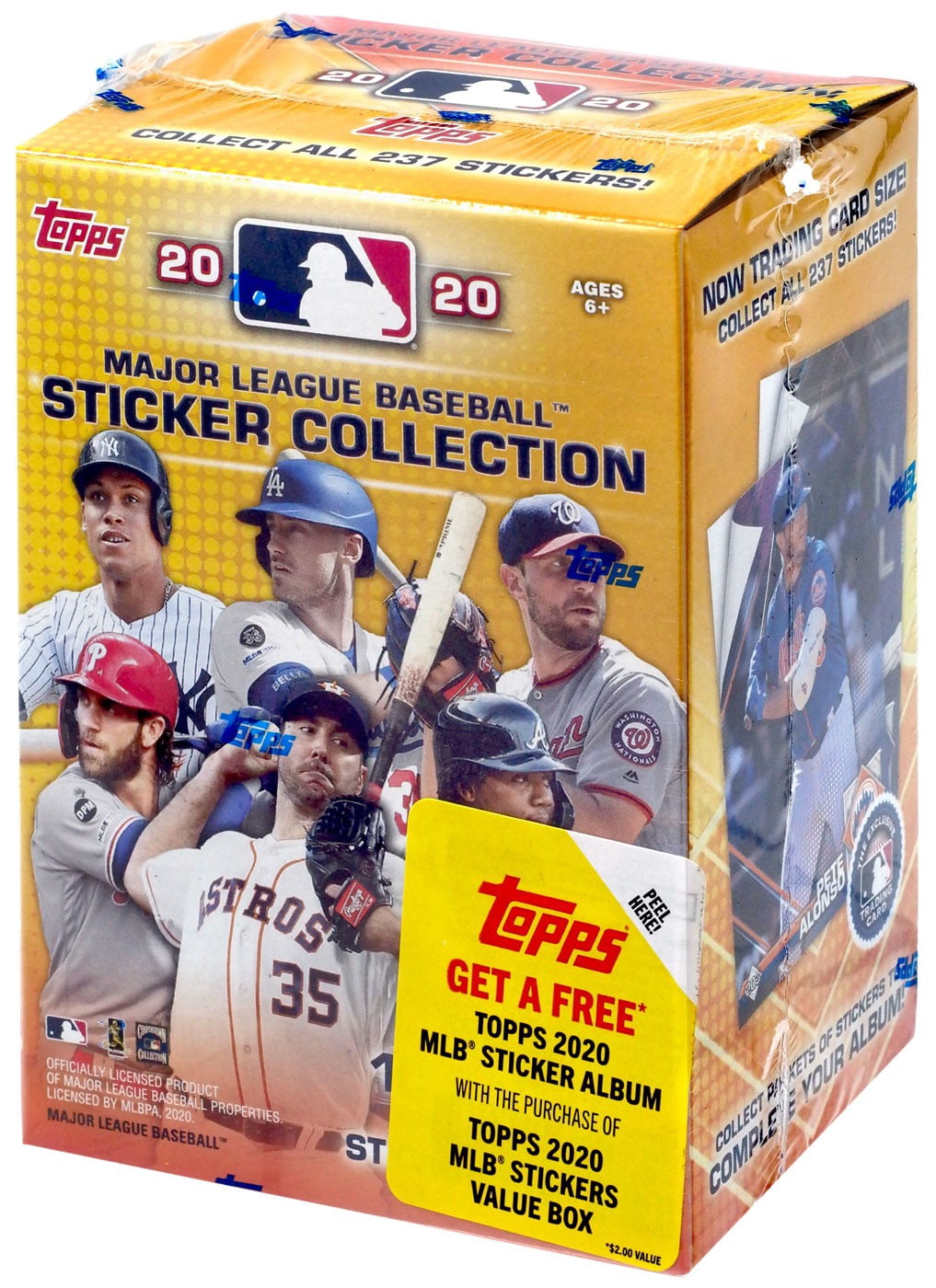 MLB Topps 2020 Baseball Sticker Collection Value Box (10 Packs ...