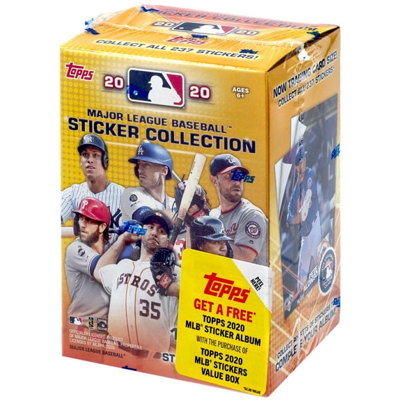 MLB Topps 2020 Baseball Sticker Collection Value Box (10 Packs)