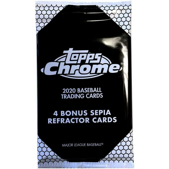 MLB Topps 2020 Chrome Baseball Trading Card BLASTER Bonus Pack (4 Sepia Refractor Cards)