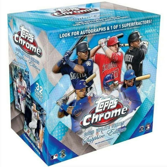 MLB Topps 2020 Chrome Update SAPPHIRE EDITION Trading Card MEGA Box [8 Packs]