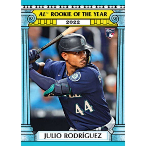 MLB Topps 2022 Throwback Thursday Set #47   Julio Rodriguez Trading Card #140 (1987 Football 1000 Yard Club)