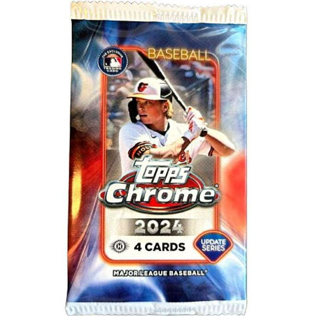 MLB Topps 2024 Chrome Update Baseball Trading Card HOBBY Pack (4 Cards