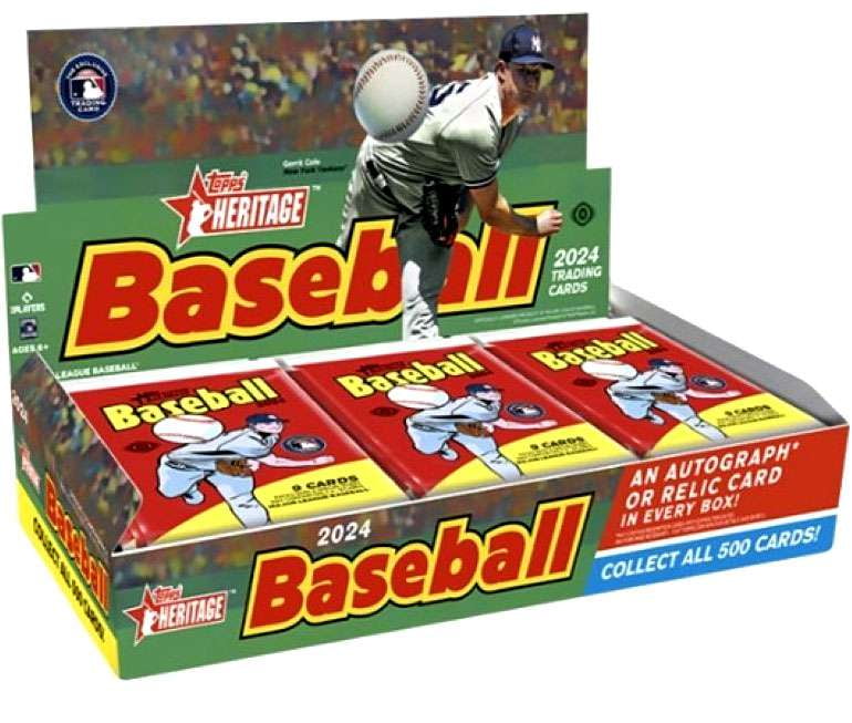 MLB Topps 2024 Heritage Baseball Trading Card HOBBY Box (24 Packs