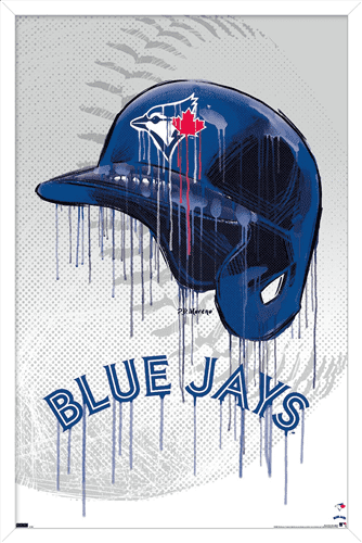 MLB Toronto Blue Jays - Drip Helmet 22 Wall Poster, 22.375" x 34" Framed