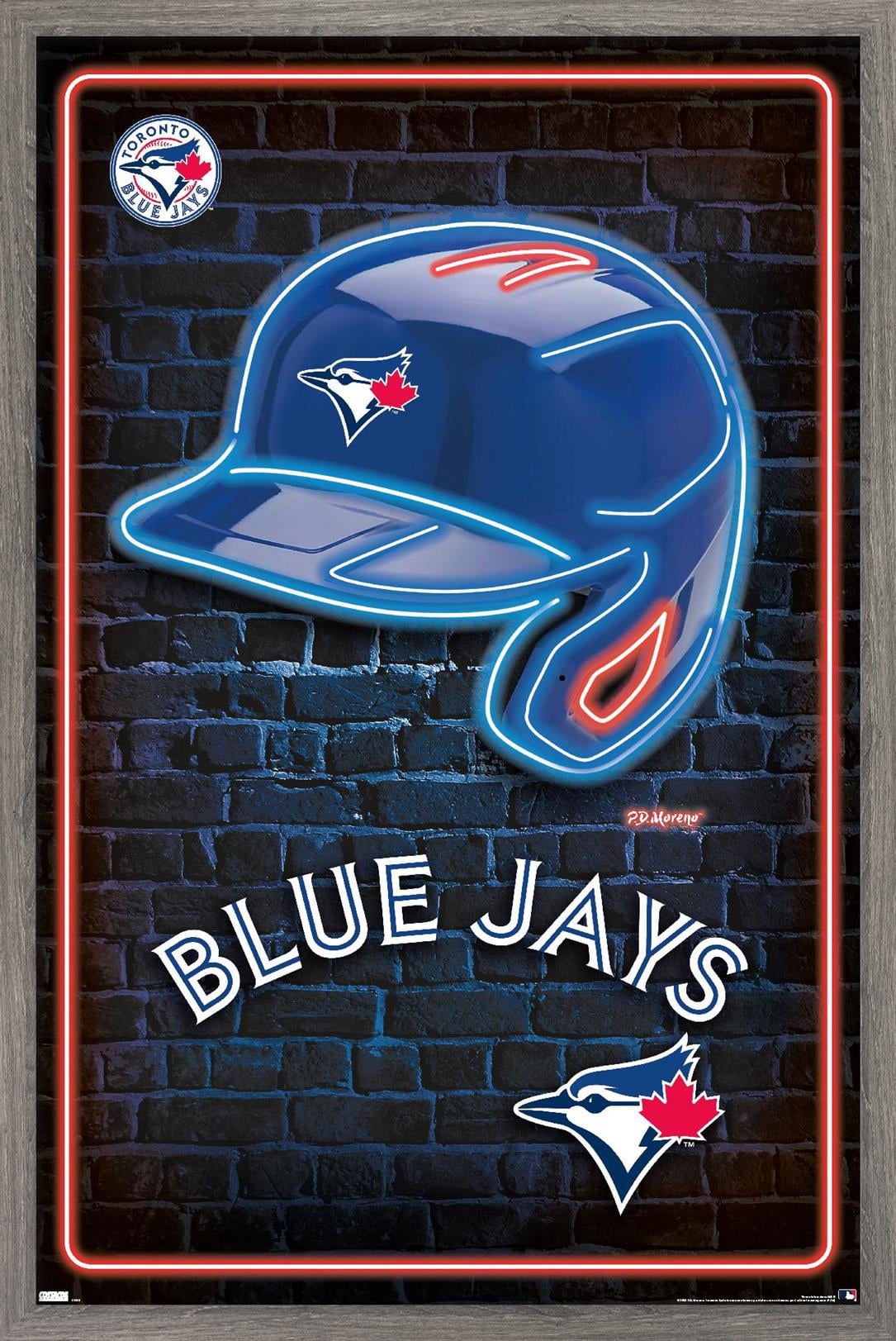 MLB Toronto Blue Jays - Neon Helmet 23 Wall Poster, 22.375" x 34" Framed