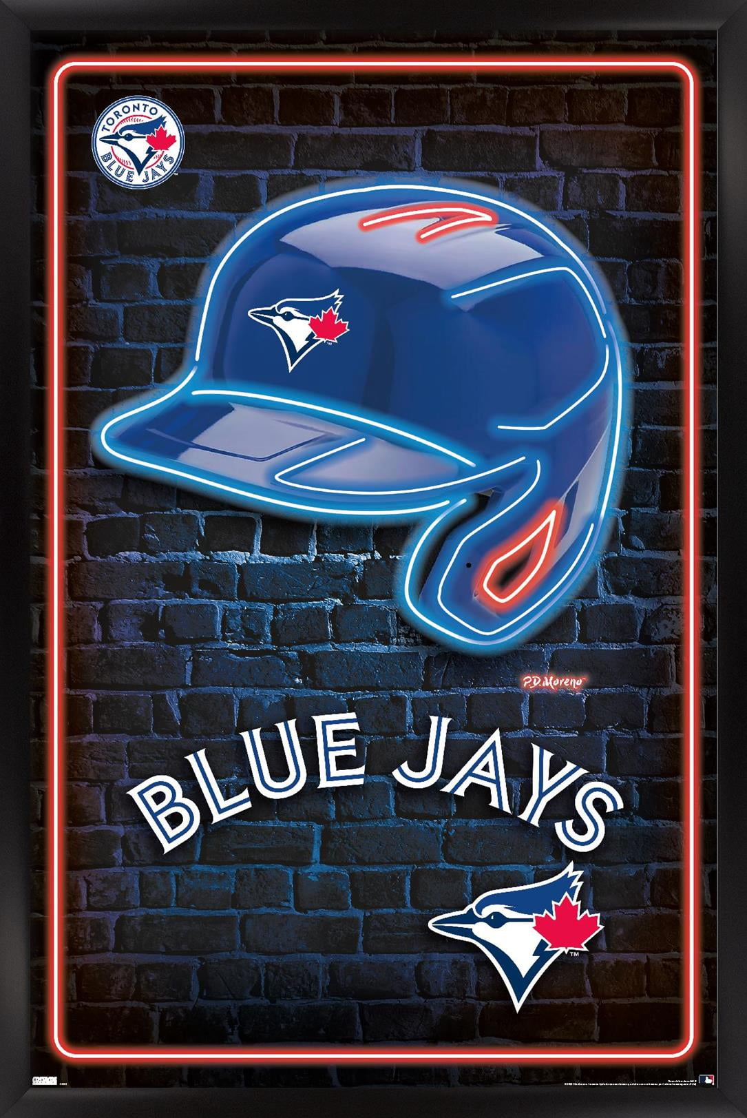 MLB Toronto Blue Jays - Neon Helmet 23 Wall Poster, 22.375" x 34" Framed