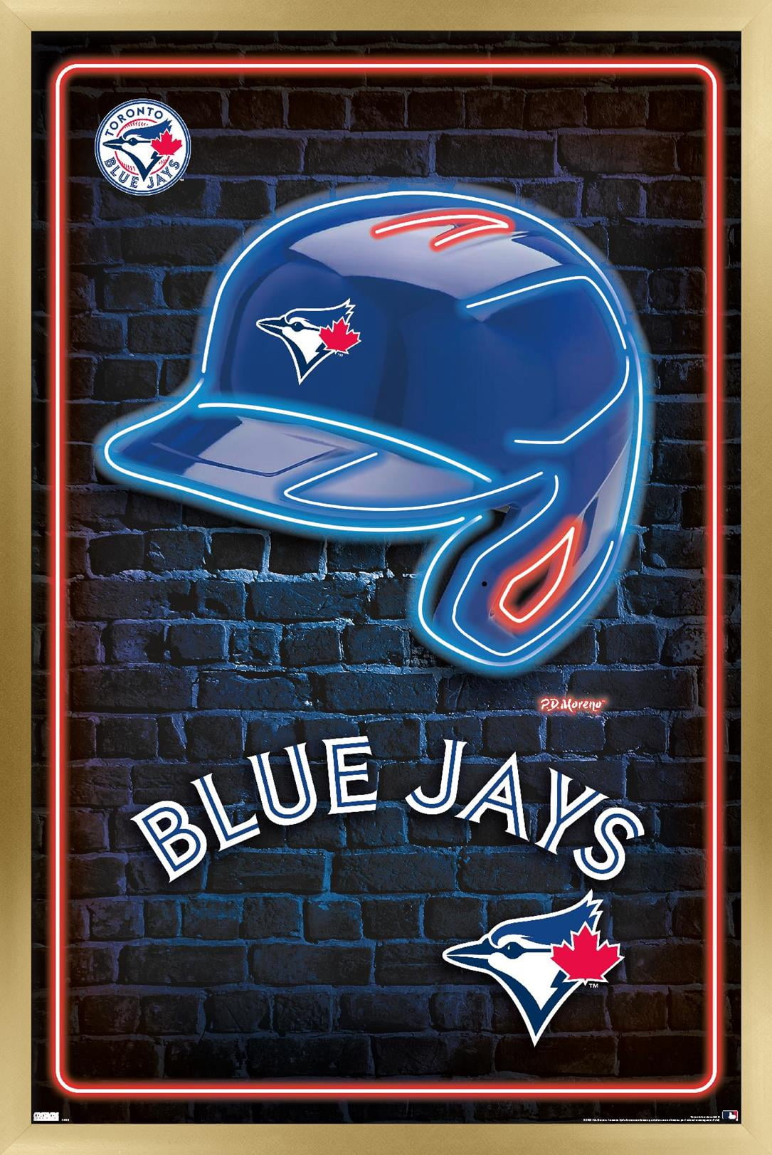 MLB Toronto Blue Jays - Neon Helmet 23 Wall Poster, 22.375" x 34" Framed