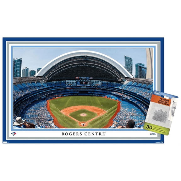 MLB Toronto Blue Jays - Rogers Centre 22 Wall Poster with Push Pins, 14.725" x 22.375"