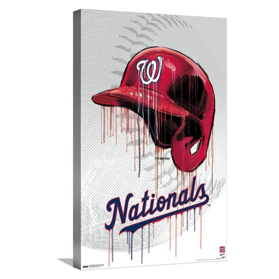 MLB Washington Nationals - Drip Helmet 22 Canvas Wall Poster, 14.725" x 22.375"
