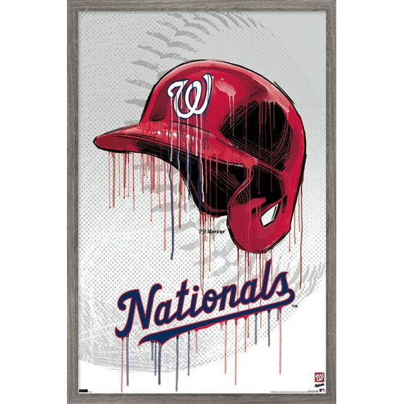 MLB Washington Nationals - Drip Helmet 22 Wall Poster, 22.375" x 34" Framed