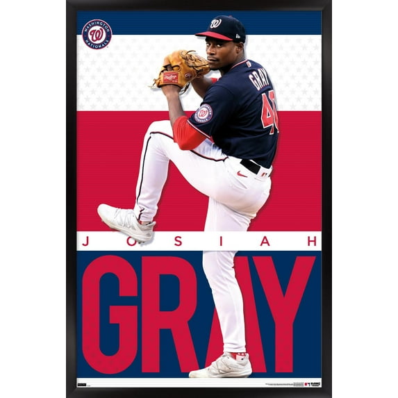 MLB Washington Nationals - Josiah Gray 23 Wall Poster, 14.725" x 22.375" Framed