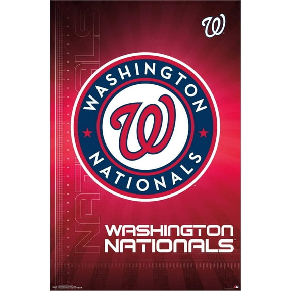 MLB Washington Nationals - Logo 16 Canvas Wall Poster, 14.725" x 22.375"