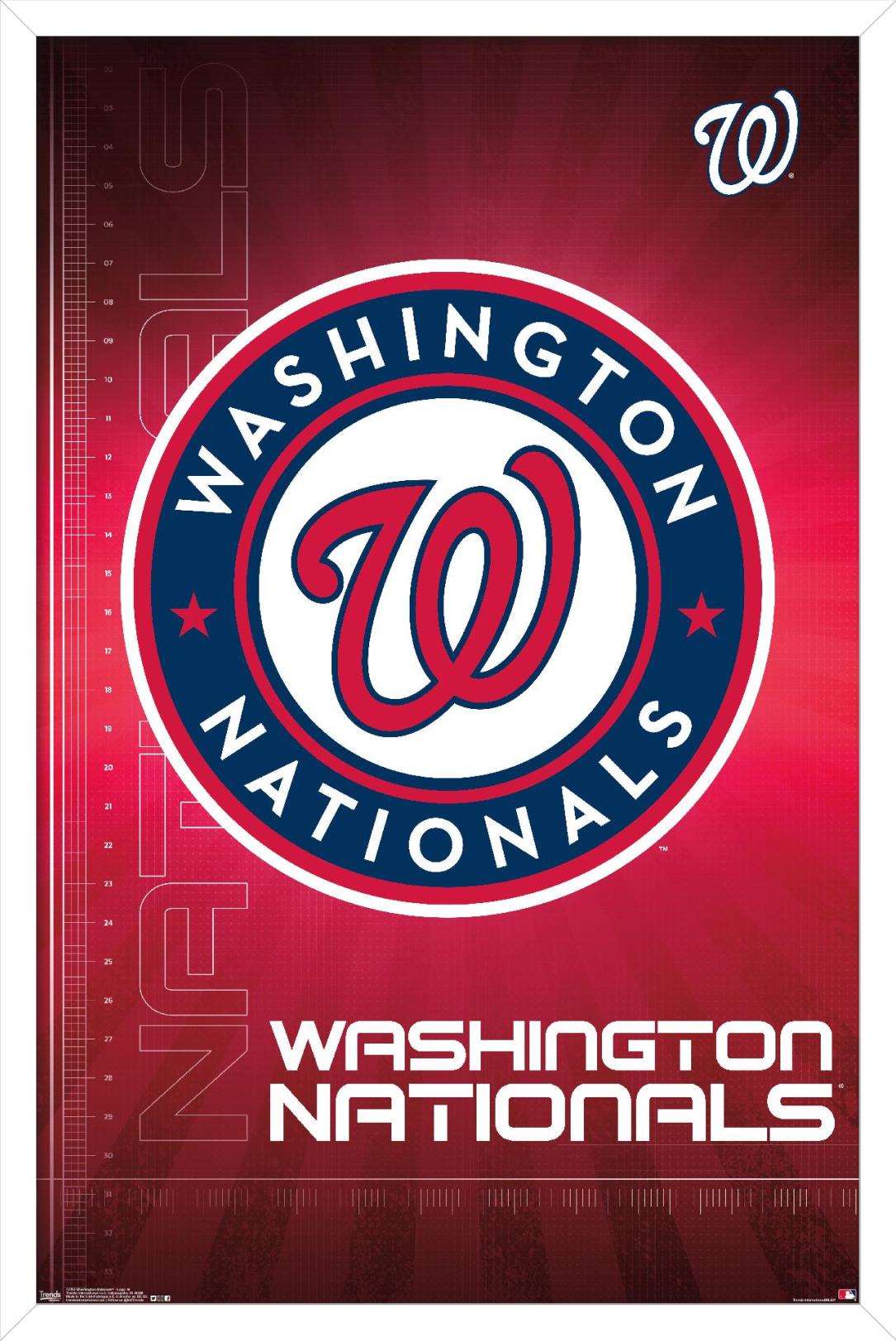 MLB Washington Nationals - Logo 16 Wall Poster, 14.725" x 22.375", Framed