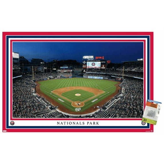 MLB Washington Nationals - Nationals Park 22 Wall Poster with Pushpins, 22.375" x 34"