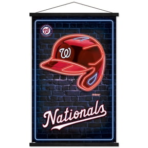 MLB Washington Nationals - Neon Helmet 23 Wall Poster with Magnetic Frame, 22.375" x 34"