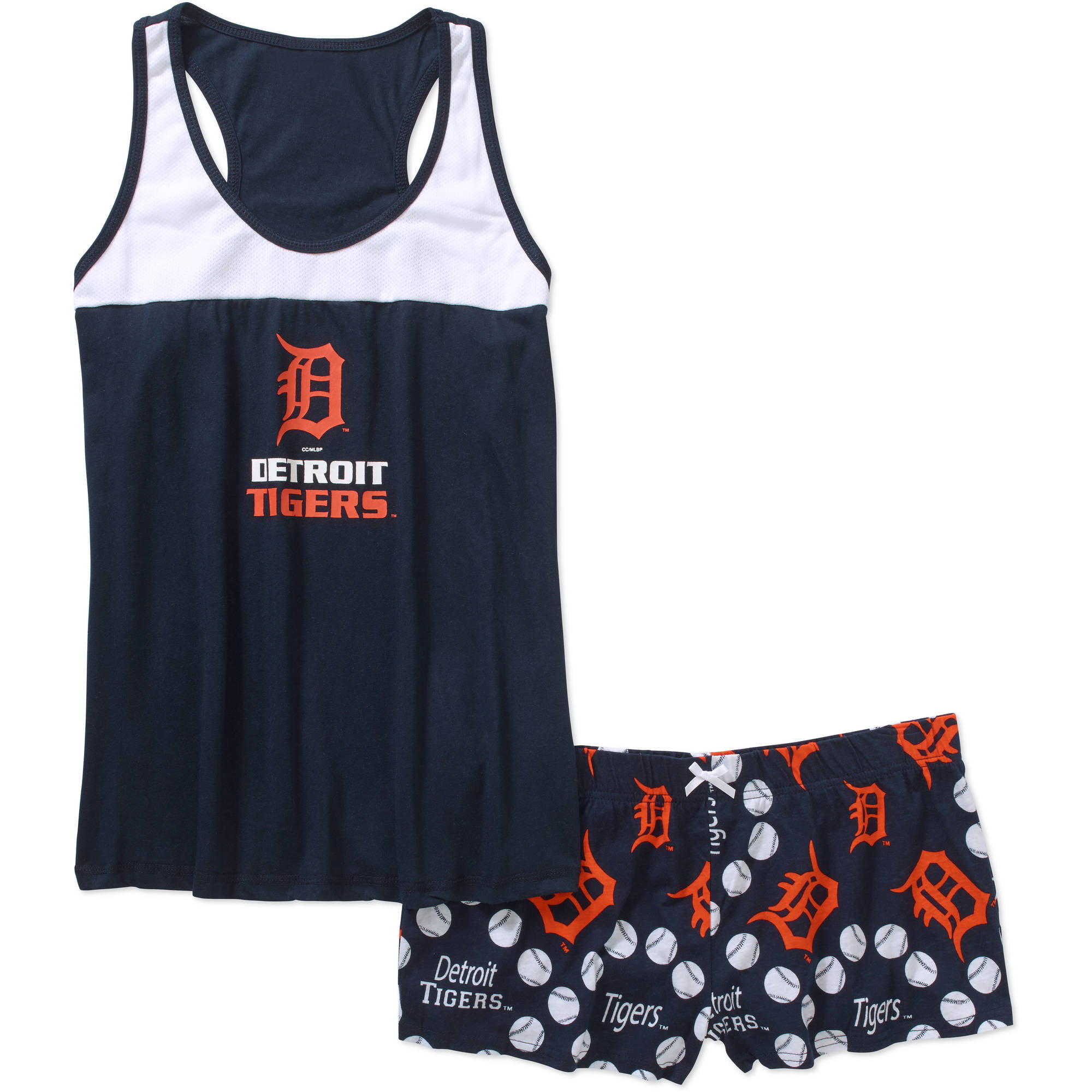 MLB Women's Detroit Tigers Tank Top and Shorts Set 