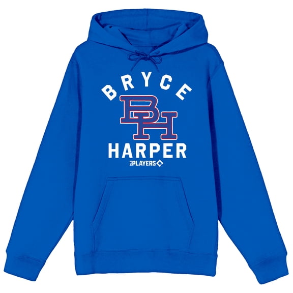 MLBPA BH Bryce Harper Adult Royal Blue Long Sleeve Hooded Sweatshirt-Small