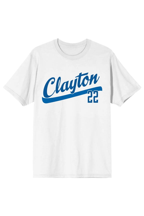 MLBPA Clayton Kershaw 22 Adult White Crew Neck Short Sleeve T-shirt-4XL