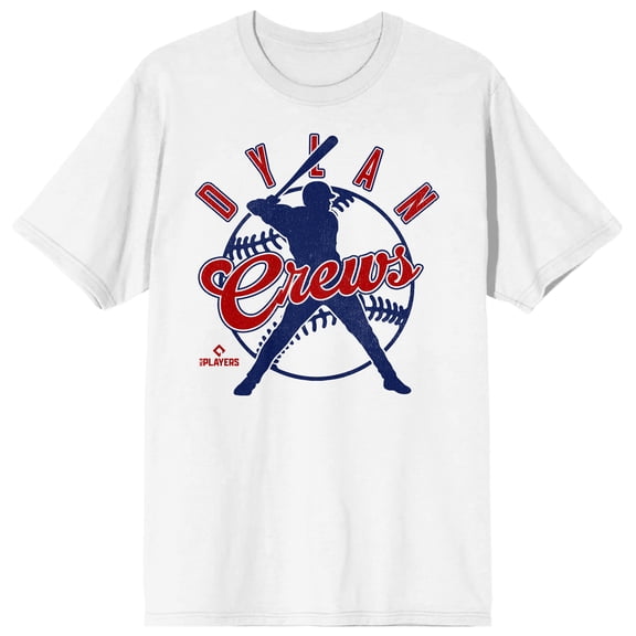 MLBPA Dylan Crews Baseball Player Silhouette Adult White Crew Neck Short Sleeve T-shirt - Small
