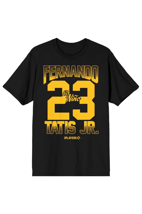 MLBPA Fernando Tatis Jr. 23 Adult Black Crew Neck Short Sleeve T-shirt-Large