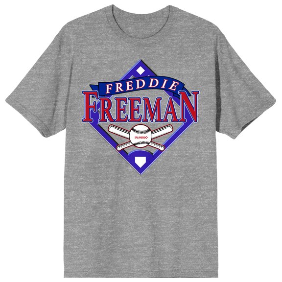 MLBPA Freddie Freeman Baseball Diamond Adult Navy Crew Neck Short Sleeve T-shirt - 3XL