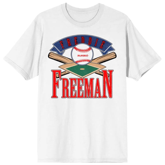 MLBPA Freddie Freeman Baseball Equipment Adult White Crew Neck Short Sleeve T-shirt - XXL