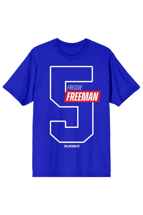 MLBPA Freeman 5 Adult Royal Blue Crew Neck Short Sleeve T-shirt-3XL