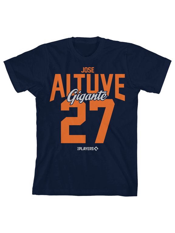 MLBPA Jose Altuve Gigante 27 Youth Navy Crew Neck Short Sleeve T-shirt-Medium