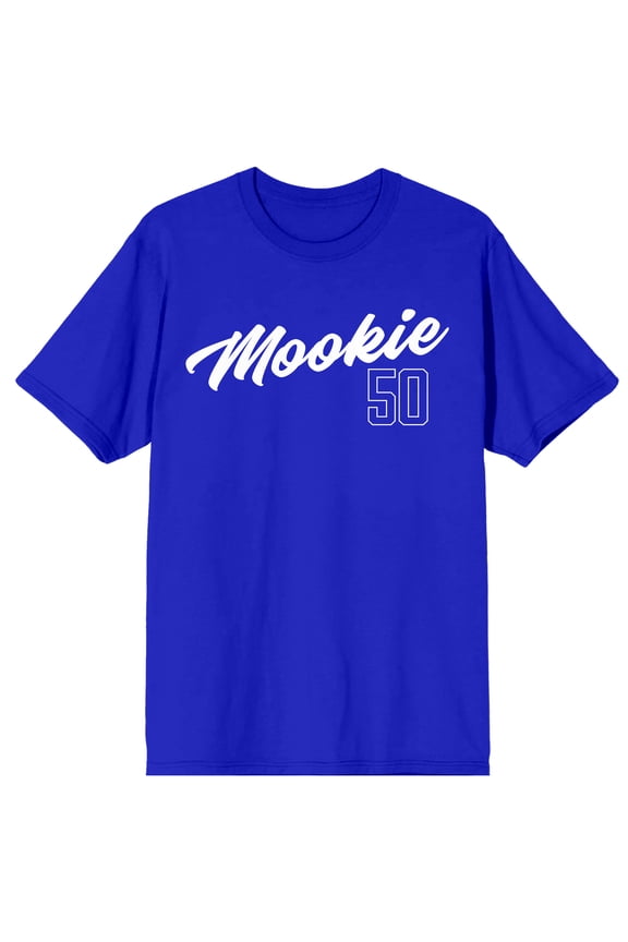 MLBPA Mookie Betts 50 Front & Back Text Adult Royal Blue Crew Neck Short Sleeve T-shirt-Large
