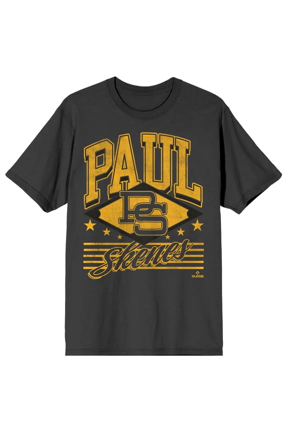 MLBPA Paul Skenes Baseball Diamond Women’s Charcoal Crew Neck Short Sleeve T-shirt