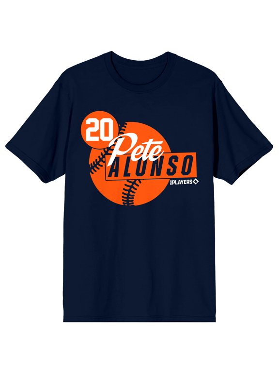 MLBPA Pete Alonso 20 Baseball Adult Navy Crew Neck Short Sleeve T-shirt-Medium