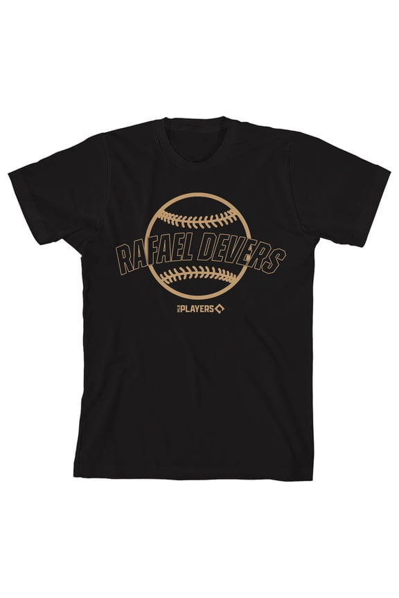 MLBPA Rafael Devers Baseball Youth Black Crew Neck Short Sleeve T-shirt-XXL