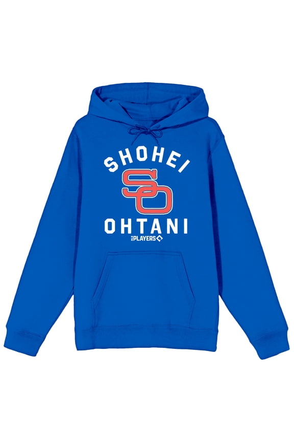 MLBPA SO Shohei Ohtani Adult Royal Blue Long Sleeve Hooded Sweatshirt-XL