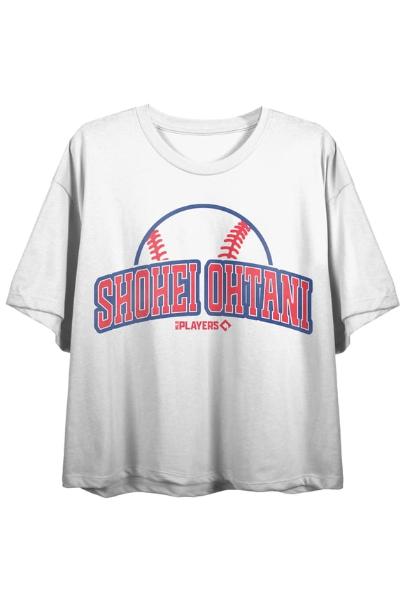 MLBPA Shohei Ohtani Baseball Women's White Crew Neck Short Sleeve Crop Top - XXL