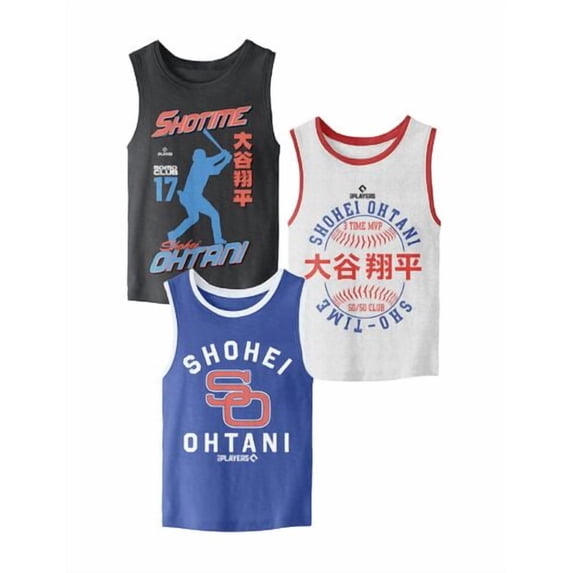 MLBPA Shohei Ohtani Boy's 3-Pack Tank Top Set -8