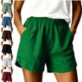thumbnail image 1 of MLCDZ Athletic Shorts for Women High Waisted Comfy Pull On Elastic Waist Casual Loose Summer Sweat Short Pants with Pocket, 1 of 8