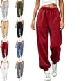 thumbnail image 1 of MLCDZ Fall Sweatpants Women Baggy Lounge Lightweight Pants Workout Gym Active High Waisted Comfy Joggers for Women Golf Hiking Trousers with Pockets, 1 of 10