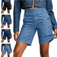 thumbnail image 1 of MLCDZ Jean Shorts for Women High Waisted Trendy Stretchy Denim Short Pants Inseam Summer Casual Loose Beach Vacation Jorts with Pockets, 1 of 10