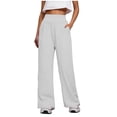 thumbnail image 1 of MLCDZ Wide Leg Pants Woman Solid Color Pull on Dress Pants Women High Waisted Stretchy Work Pants Business Casual Trousers with Pockets White S, 1 of 5