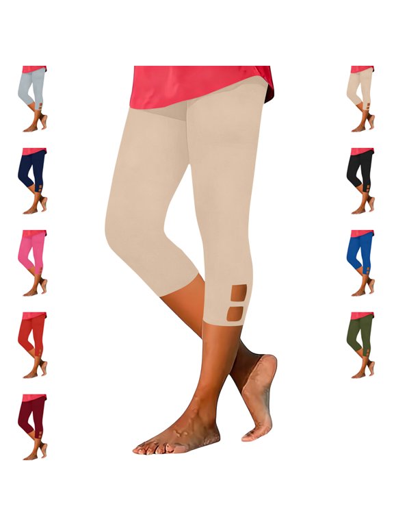 Women Capris Elastic High Waist Yoga Pants Hollow Out Comfy Comfortable Stretchy Seamless Leggings Workout Compression Capri Pants