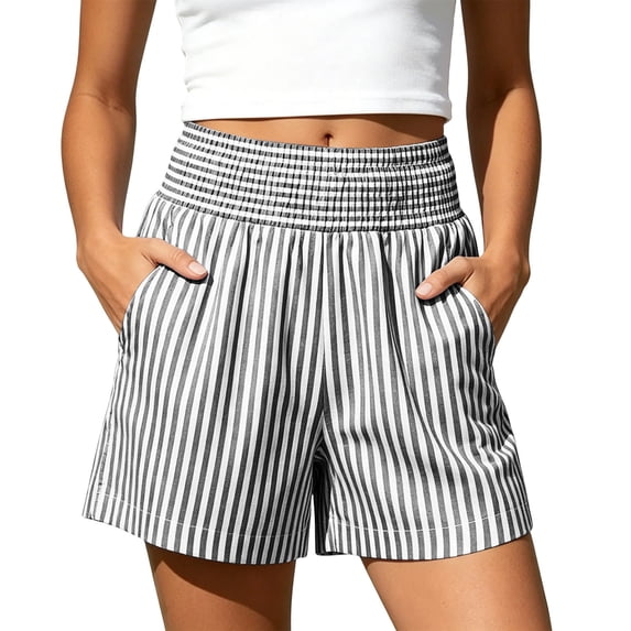 MLCDZ Women's Athletic Shorts Elastic High Waisted Running Short Pocket Sporty Shorts Gym Workout Shorts Suitable for Mountain Climbing