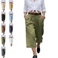 thumbnail image 1 of MLCDZ Women's Capri Palazzo Pants High Waist Wide Leg Baggy Lightweight Summer Beach Golf Camping Trendy Chino Cropped Trouser with Multiple Pockets, 1 of 10