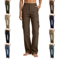 thumbnail image 1 of MLCDZ Women's High Waisted Cargo Pants Baggy Y2K Streetwear Stretchy Straight Leg Pants with Multiple Pockets Outdoor Hiking Work Trousers, 1 of 7