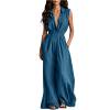 thumbnail image 1 of MLCDZ Women's Lapel Sleeveless Wide Leg Lightweight Jumpsuits One Piece Rompers Formal Dressy Casual Summer Travel Outfits with Multiple Pockets, 1 of 8