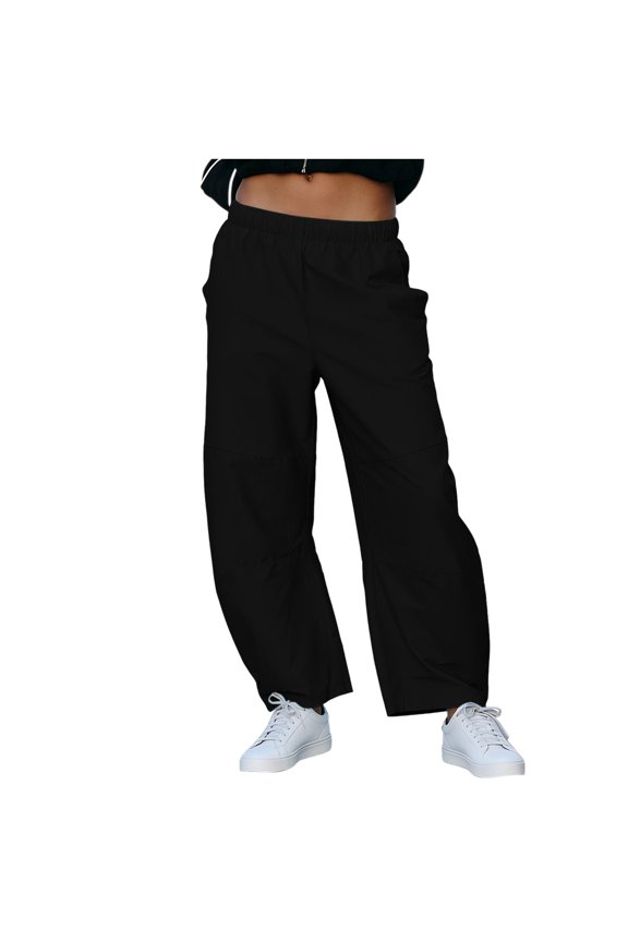 Womens Long Bloomer Pants Lace Trim Ruffle Pantaloons Pants Solid Color Casual Capri Lounge Pajama Trousers Black XL