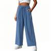 thumbnail image 1 of MLCDZ Womens Palazzo Pants Summer Lightweight Elastic High Waisted Wide Leg Loose Drawstring Flowy Beach Trousers with Pockets, 1 of 7