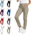 thumbnail image 1 of MLCDZ Womens Travel Pants Lightweight Elastic Waist Stretch Pants with Multiple Pockets Dressy Golf Work Business Casual Slacks Yoga Trousers, 1 of 7