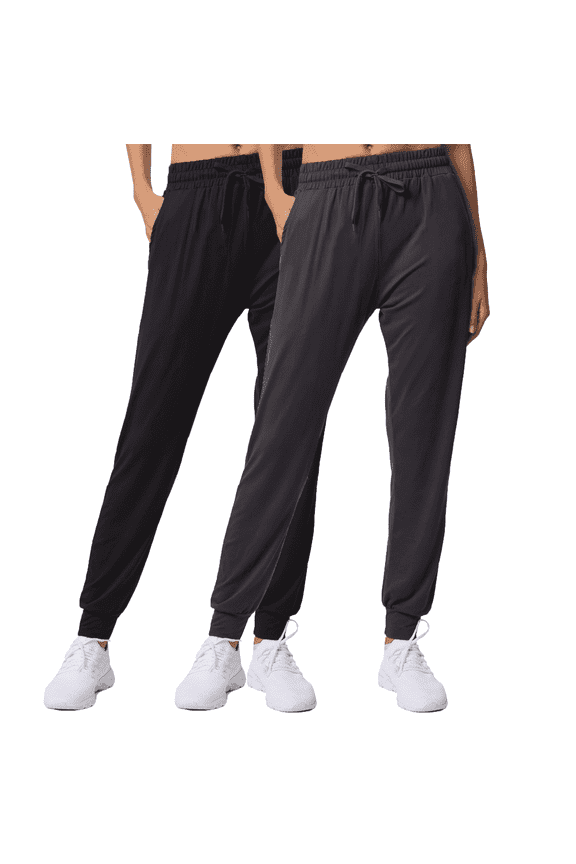 2 Pack Joggers Sweatpants for Women Ultra-Soft Lightweight for Lounge Athletic Yoga Running Workout Pants with Pockets